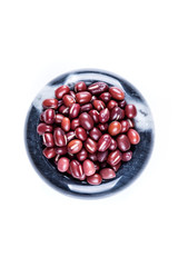 Red adzuki beans isolated on a white background