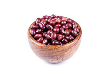Red adzuki beans isolated on a white background