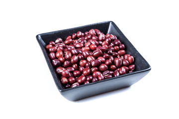 Red adzuki beans isolated on a white background