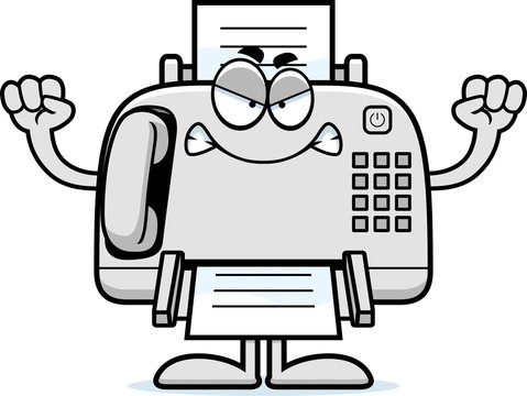 recommend clip art: Angry Cartoon Fax Machine
