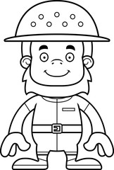 Cartoon Smiling Zookeeper Sasquatch