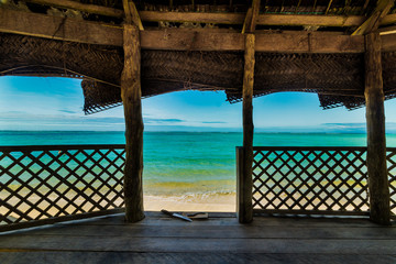 samoan fale bungalow at the beach in samoa savaii lano beach © Libor