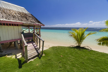 samoan fale bungalow at the beach in samoa savaii lano beach © Libor
