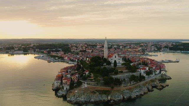 Aerial view of a Rovinj, Croatia