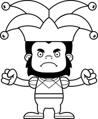 Cartoon Angry Jester Gorilla