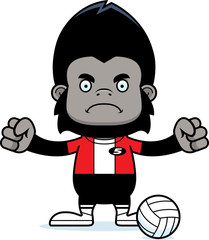 Cartoon Angry Volleyball Player Gorilla