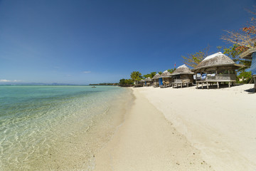 samoan fale bungalow at the beach in samoa savaii lano beach © Libor