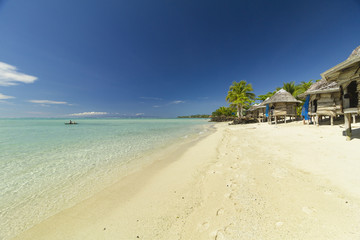 samoan fale bungalow at the beach in samoa savaii lano beach