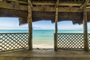 samoan fale bungalow at the beach in samoa savaii lano beach © Libor