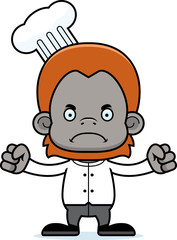 Cartoon Angry Chef Orangutan