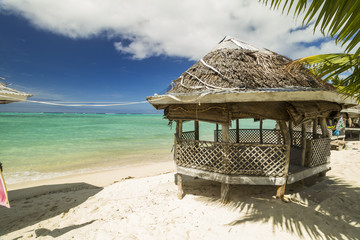 samoan fale bungalow at the beach in samoa savaii lano beach © Libor
