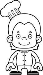 Cartoon Smiling Chef Orangutan