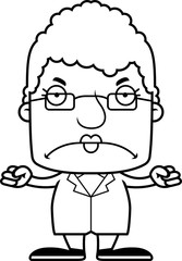 Cartoon Angry Scientist Woman
