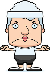 Cartoon Angry Fitness Woman