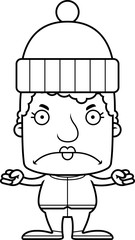Cartoon Angry Winter Woman