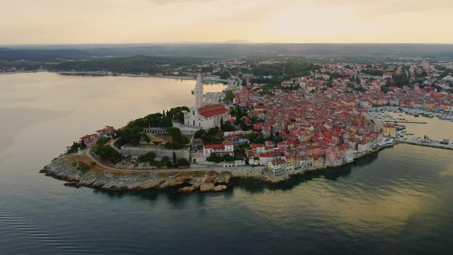 Aerial view of a Rovinj, Croatia