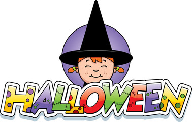 Cartoon Witch Halloween Graphic