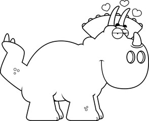Cartoon Triceratops in Love