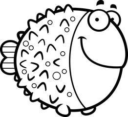 Cartoon Pufferfish Smiling