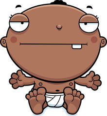 Cartoon Baby Boy Bored