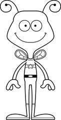 Cartoon Smiling Superhero Bee