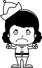Cartoon Angry Xmas Elf Girl