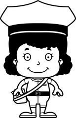 Cartoon Smiling Mail Carrier Girl
