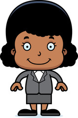 Cartoon Smiling Businessperson Girl