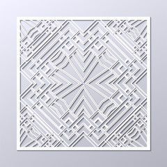 White art deco ornamental background. Template for design. Vector illustration eps10