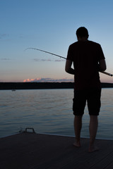 Man fishing at the lake