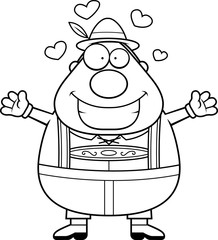 Cartoon Lederhosen Man Hug