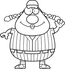 Waving Softball Player