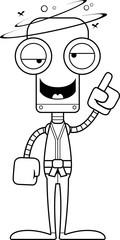 Cartoon Drunk Karate Robot