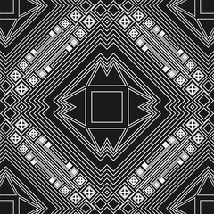Black and white art deco ornamental background. Template for design. Vector illustration eps10