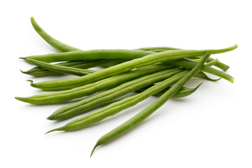 Green beans isolated on a white background.