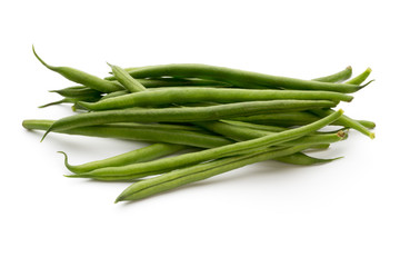 Green beans isolated on a white background.