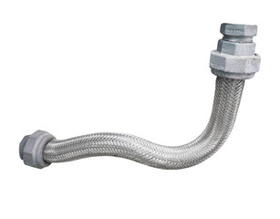 used factory tube isolated on white