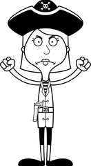 Cartoon Angry Pirate Woman