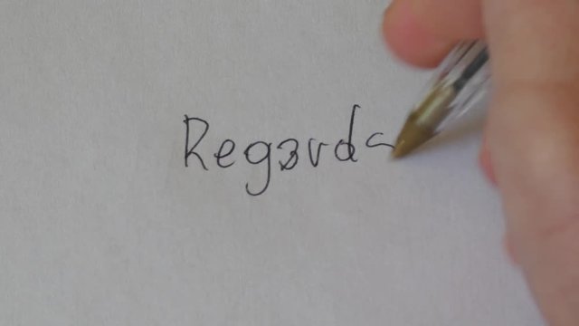 'Regards' Hand Writing