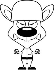 Cartoon Angry Soldier Bunny