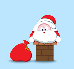 Lovely Santa Claus. Christmas symbol. Stylized character. New Ye
