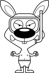 Cartoon Angry Snorkeler Bunny