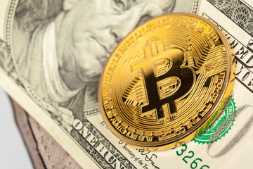Golden Bitcoin on Dollar