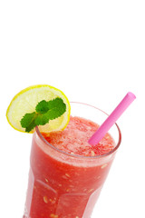 Glass with watermelon smoothie