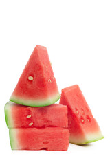 Slice of watermelon on white background