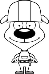 Cartoon Smiling Construction Worker Puppy