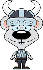 Cartoon Smiling Viking Mouse