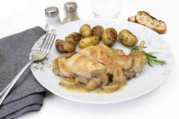 cuisse de lapin aux champignons