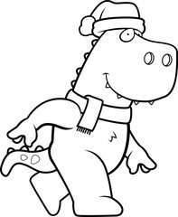 Cartoon Christmas Dinosaur