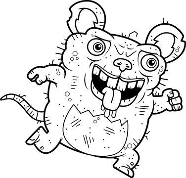 grinning cartoon rat running forward clip art preview